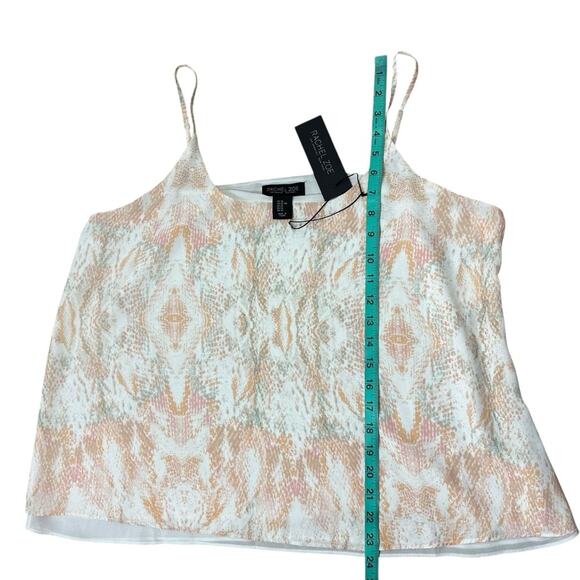 NWT Rachel Zoe Adjustable Snakeskin Print Pink Double Layered Cami Size XL - Picture 8 of 9